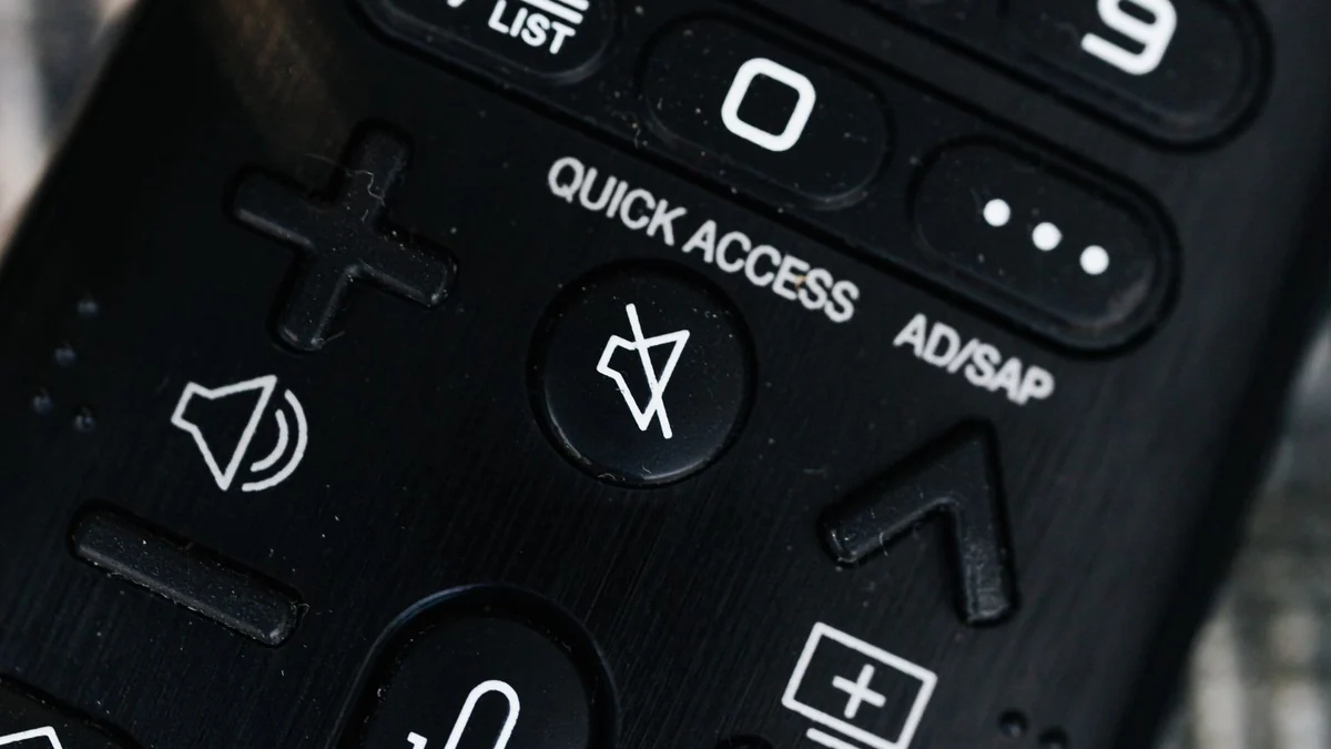 Close-up of a television remote control